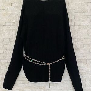 NWOT St. John Designer Gold & Green Crystal Leaf Chain Belt or Necklace. Luxury